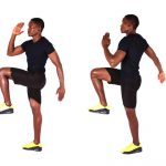 Fit-man-doing-high-knees-cardio-exercise