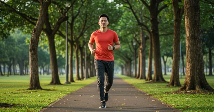 Lelaki brisk walk