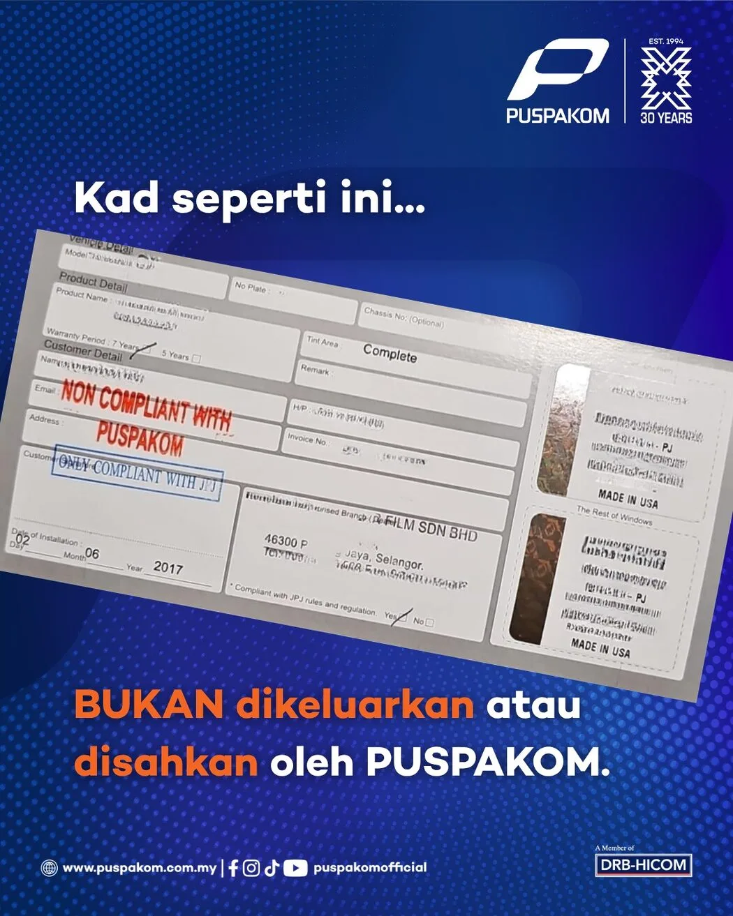 “Mana Ada ‘Standard PUSPAKOM’ Untuk Tinted!” – CEO Beri Amaran Keras