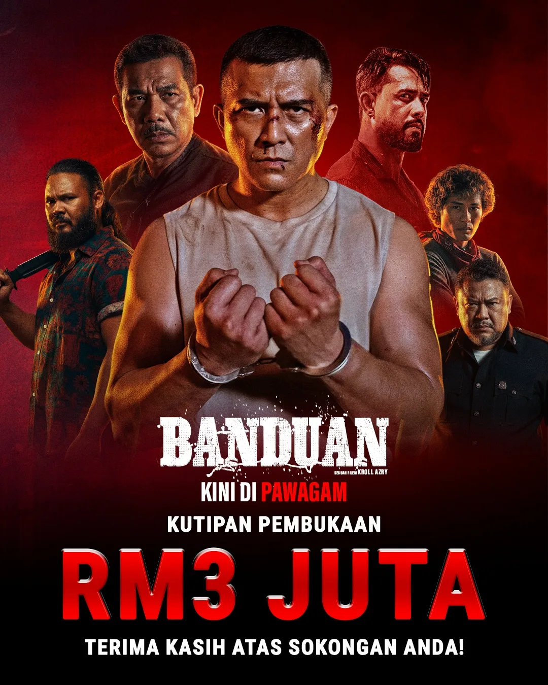 Aaron Aziz Kembali Mengganas Dalam ‘Banduan’, Catat RM3 Juta Tayangan Pembukaan