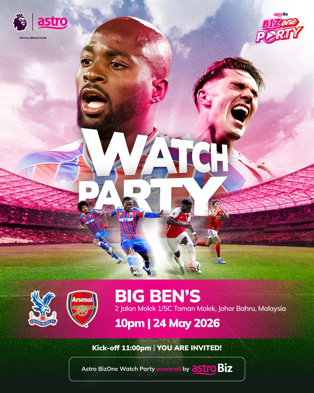 Astro BizOne Watch Party Kembali! Arsenal Akhirnya Juara EPL Selepas 22 Tahun Tapi Debaran Liga Masih Belum Berakhir!
