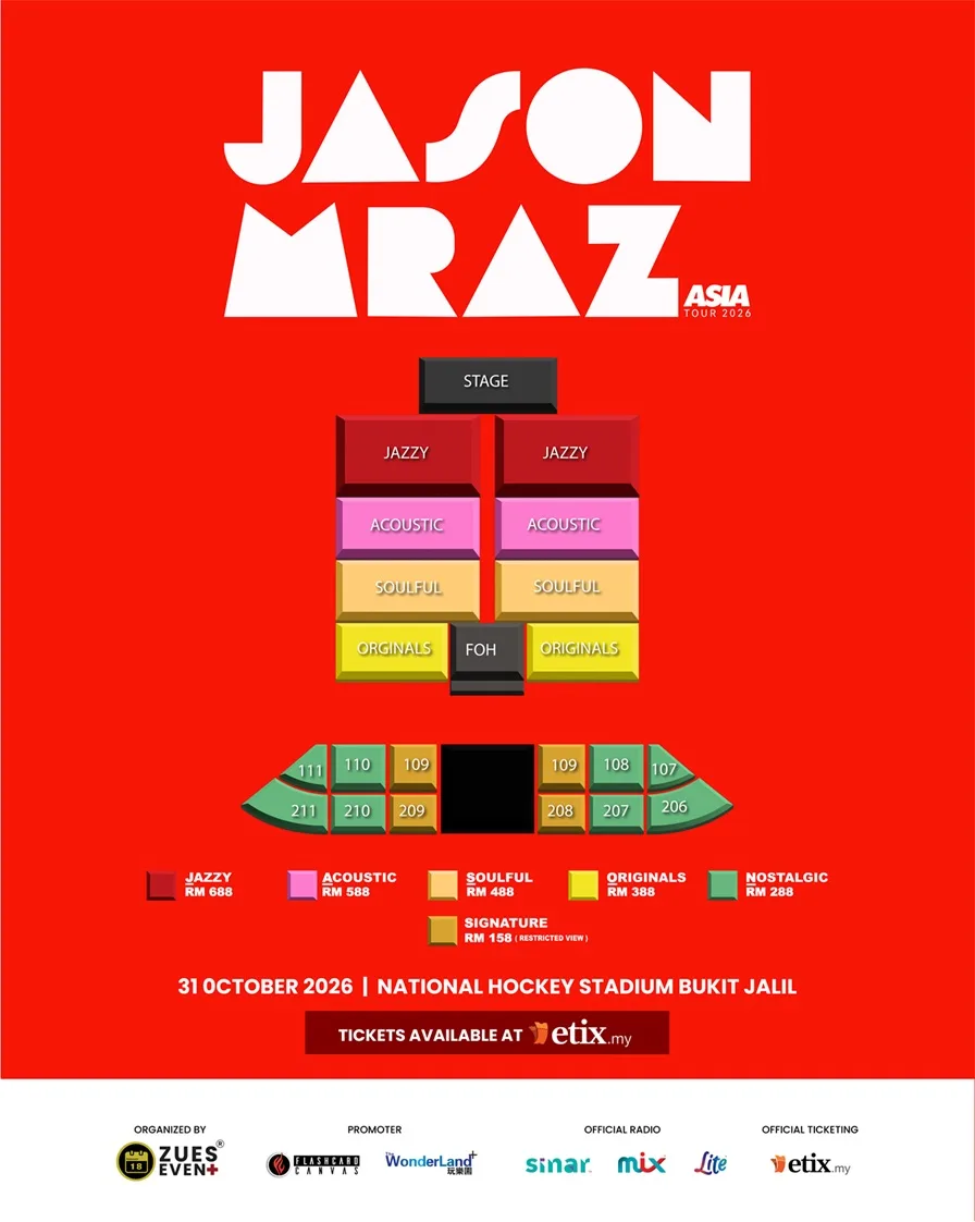 Jason Mraz Kembali Ke Malaysia Selepas Tujuh Tahun, Bakal Gegarkan Stadium Hoki Nasional Bukit Jalil