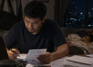 Seorang bapa pulang bekerja dan meluangkan masa bersama keluarga