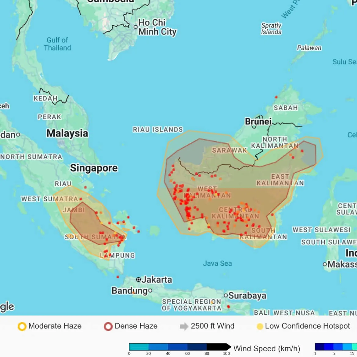 Jerebu Rentas Sempadan Makin Teruk, Sarawak Catat IPU Bahaya, Asap Dari Indonesia Jejas Sabah dan Semenanjung 3 Pergerakan jerebu