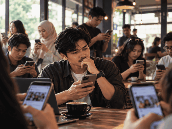 Connected Yet Disconnected Café berita palsu