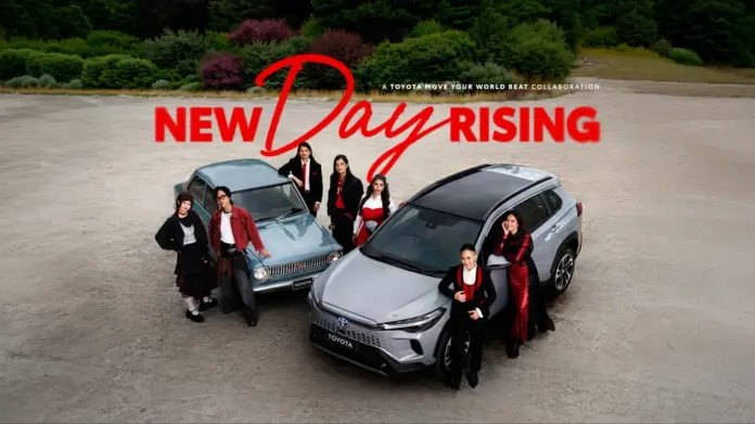 Move Your World Beat_Press Photos_Group Shot with New Day Rising song title toyota